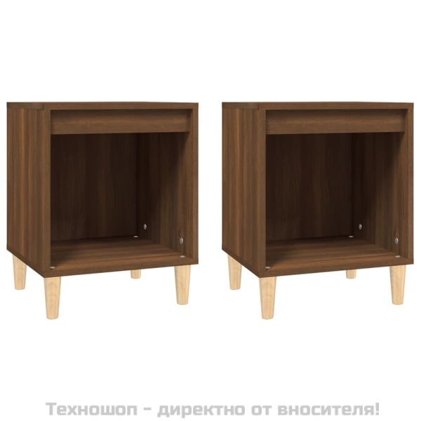 Нощни шкафчета, 2 бр, кафяв дъб, 40x35x50 см