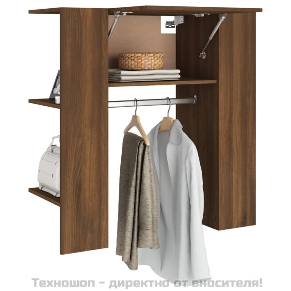 Шкаф за антре, Кафяв дъб, 97,5x37x99 см, инженерно дърво