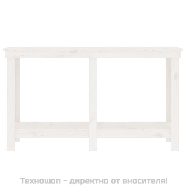 Работна маса Бяла 140x50x80 см борово дърво масив