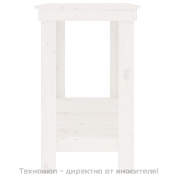 Работна маса Бяла 140x50x80 см борово дърво масив