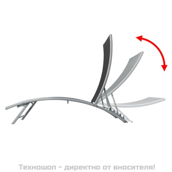 Шезлонг, стомана и textilene, черен