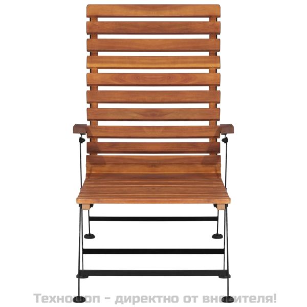 Градински стол тип шезлонг, акация масив