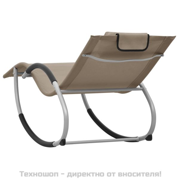 Шезлонг с възглавничка, таупе, textilene