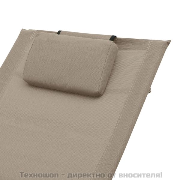 Шезлонг с възглавничка, таупе, textilene