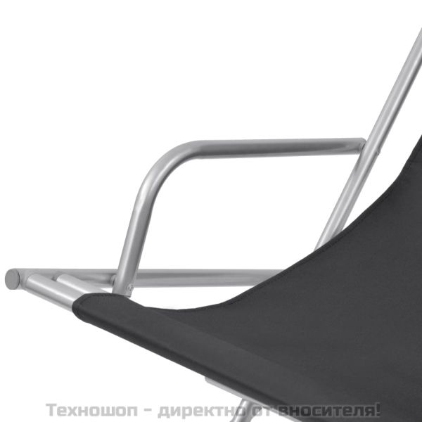 Накланящи се къмпинг столове, 2 бр, стомана, черни