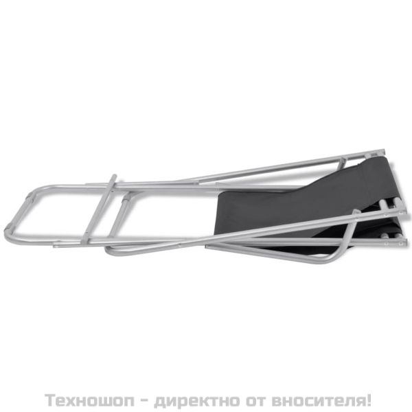 Накланящи се къмпинг столове, 2 бр, стомана, черни