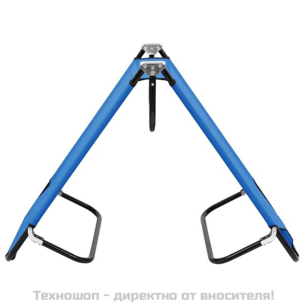 Сгъваем шезлонг, син, стомана