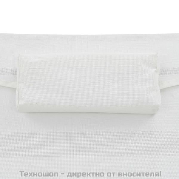 Шезлонг с възглавница, полиратан, черен