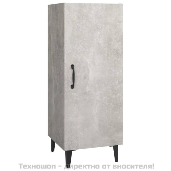 Сайдборд, бетонно сив, 34,5x34x90 см, инженерно дърво