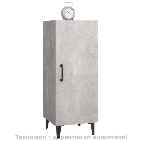 Сайдборд, бетонно сив, 34,5x34x90 см, инженерно дърво