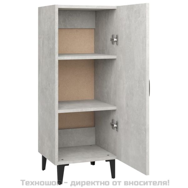 Сайдборд, бетонно сив, 34,5x34x90 см, инженерно дърво