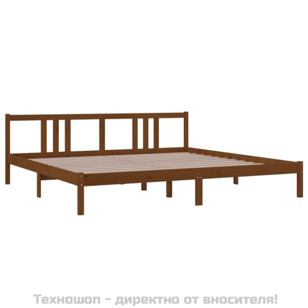 Рамка за легло, меденокафява, дърво масив, 200x200 см