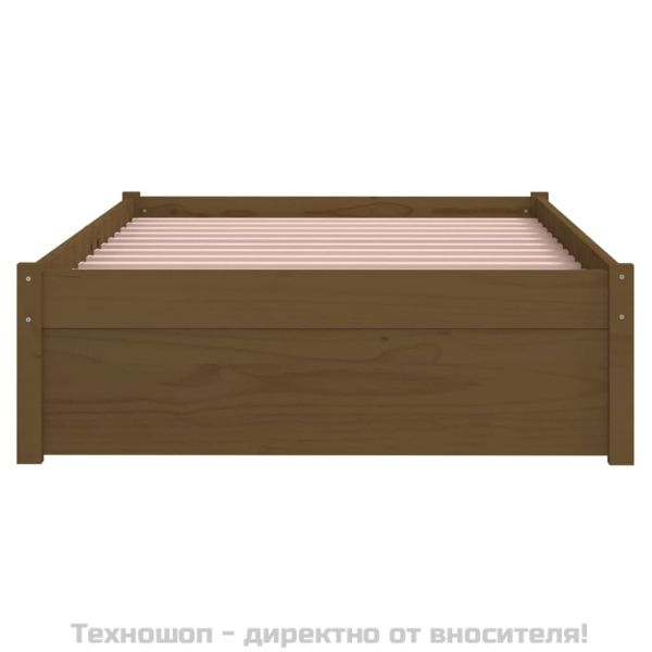 Рамка за легло меденокафява дърво масив 90x190 см Single