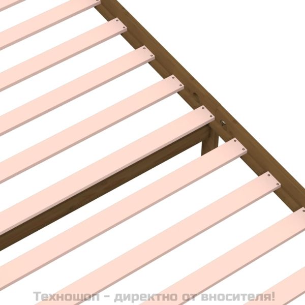 Рамка за легло меденокафява дърво масив 90x190 см Single