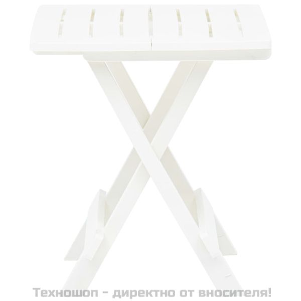 Сгъваема градинска маса, бяла, 45x43x50 см, пластмаса
