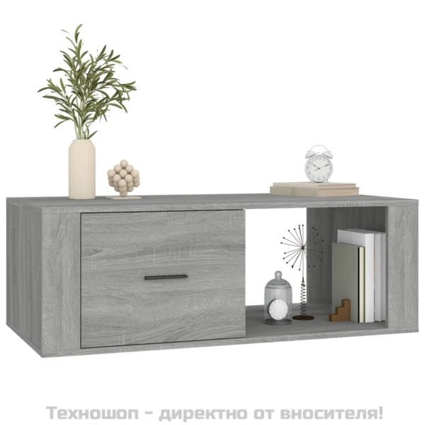 Кафе маса, сив сонома, 100x50,5x35 см, инженерно дърво