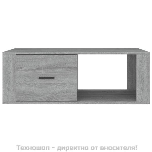 Кафе маса, сив сонома, 100x50,5x35 см, инженерно дърво