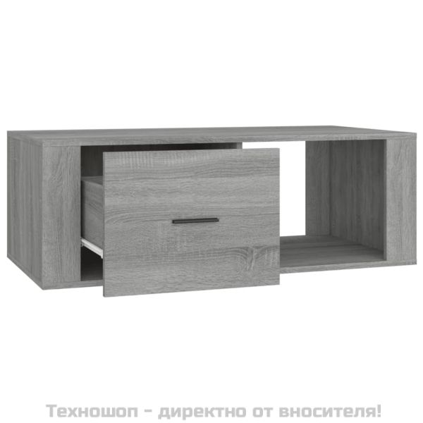 Кафе маса, сив сонома, 100x50,5x35 см, инженерно дърво