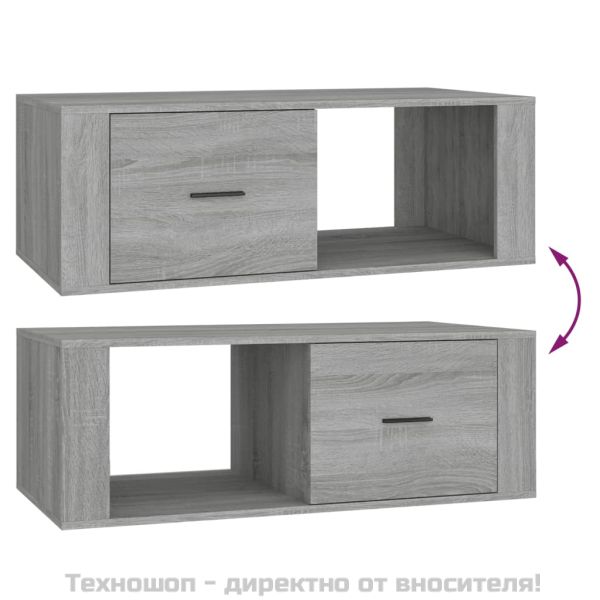 Кафе маса, сив сонома, 100x50,5x35 см, инженерно дърво