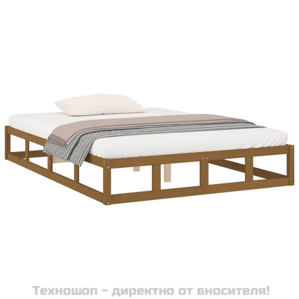 Рамка за легло меденокафяво 150x200 cм King Size дърво масив