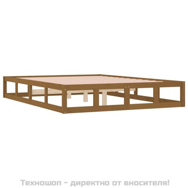 Рамка за легло меденокафяво 150x200 cм King Size дърво масив