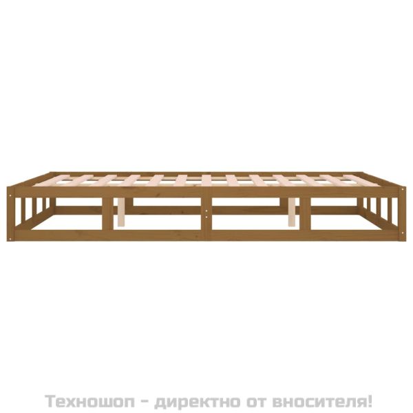 Рамка за легло меденокафяво 150x200 cм King Size дърво масив