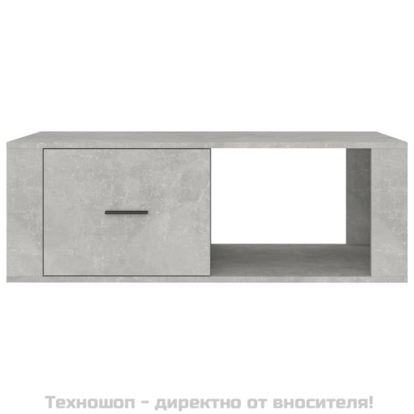 Кафе маса, бетонно сива, 100x50,5x35 см, инженерно дърво