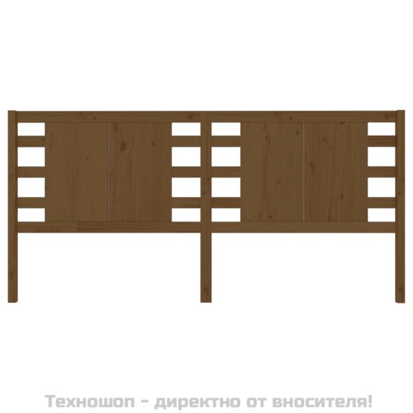 Табла за спалня, меденокафява, 126x4x100 см, бор масив