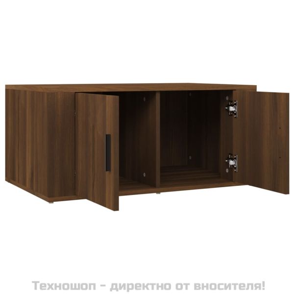 Кафе маса, кафяв дъб, 80x50x36 см, инженерно дърво