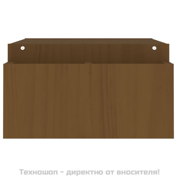Поставка за монитор, меденокафява, 100x27,5x15 см, бор масив
