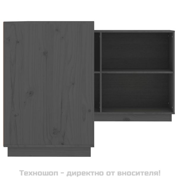 Бюро, сиво, 110x50x75 см, борово дърво масив