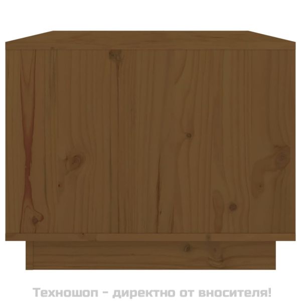Кафе маса, меденокафява, 80x50x40 см, бор дърво масив