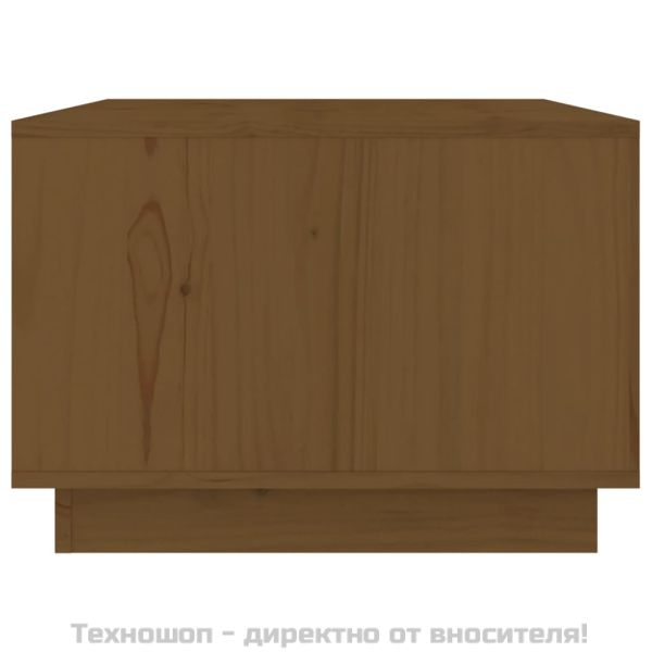 Кафе маса, меденокафява, 80x50x35 см, борово дърво масив