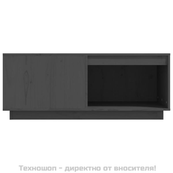 Кафе маса, сива, 100x101x40,5 см, борово дърво масив