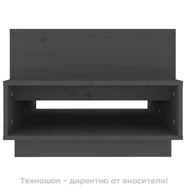 Кафе маса, сива, 80x55x40,5 см, борово дърво масив