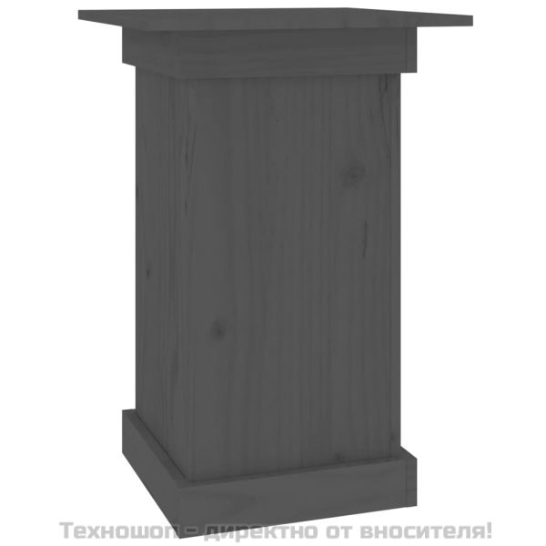 Поставка за цветя, сива, 40x40x60 см, бор масив