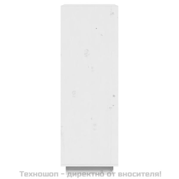 Библиотека/разделител за стая, бяла, 60x35x103 см, бор масив