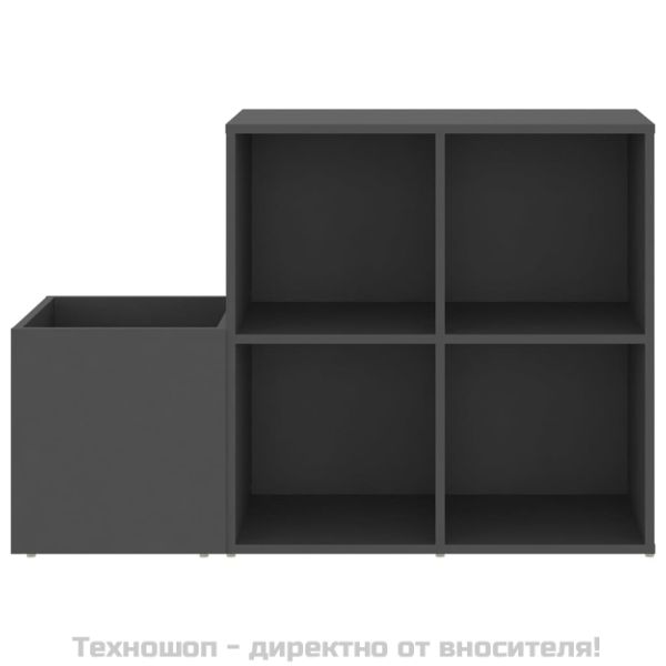 Шкаф за обувки за антре, сив, 105x35,5x70 см, инженерно дърво