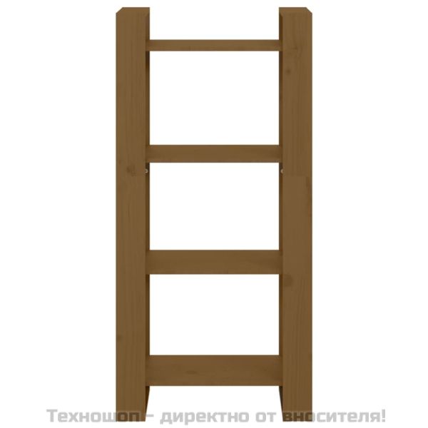 Библиотека/разделител за стая, меденокафява, 60x35x125 см, бор