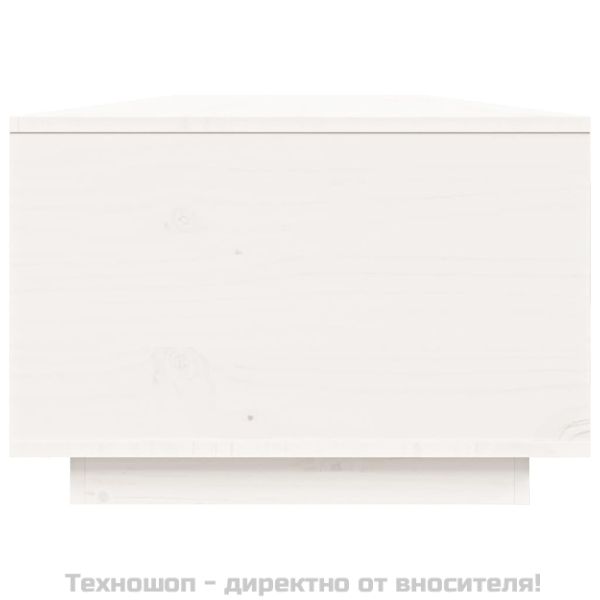 Кафе маса, Бялa, 80x50x35,5 см, борово дърво масив