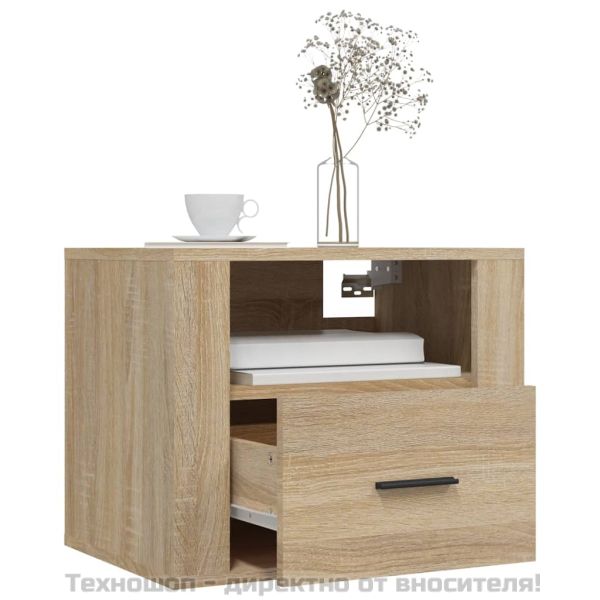 Нощно шкафче за стенен монтаж, сонома дъб, 50x36x40 см