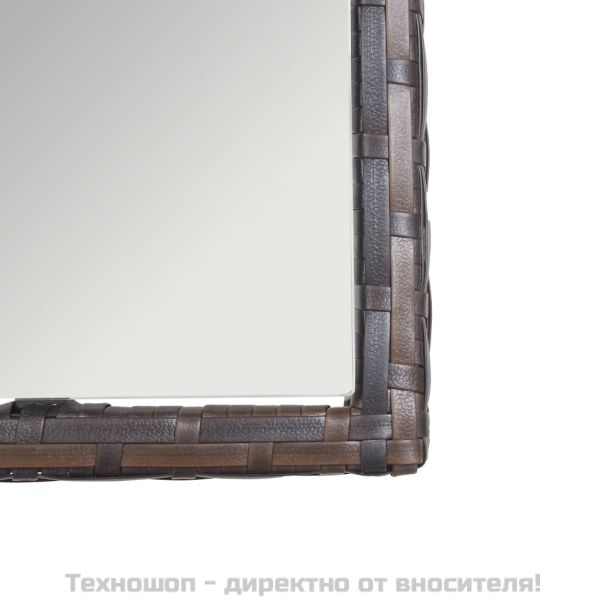 Градински комплект с възглавница, 4 части, кафяв полиратан