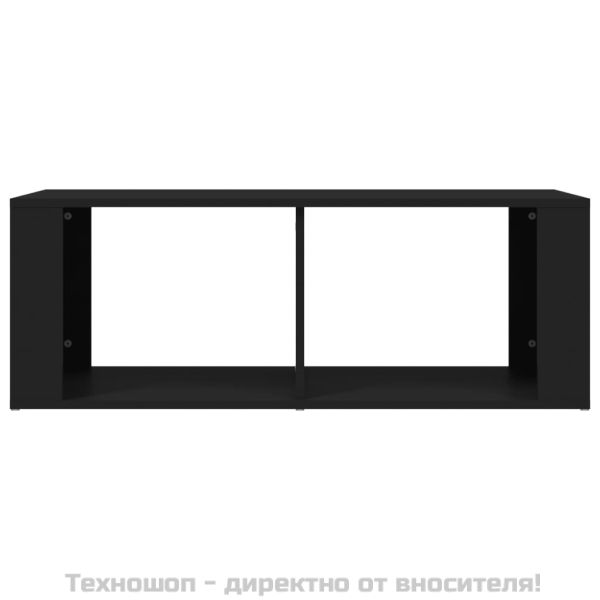 Маса за кафе, черна, 100x50x36 см, инженерно дърво
