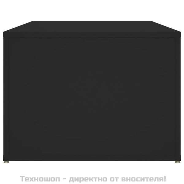 Маса за кафе, черна, 100x50x36 см, инженерно дърво