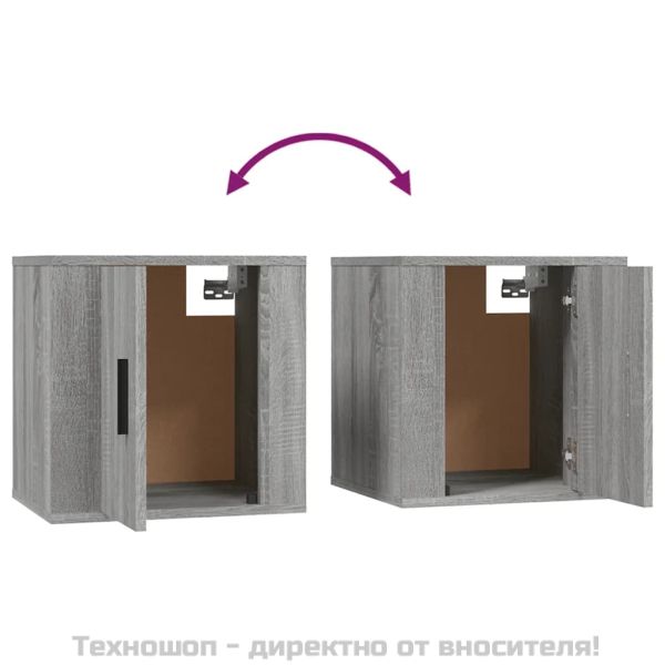 ТВ шкафове за стенен монтаж, 2 бр, сив сонома, 40x34,5x40 см