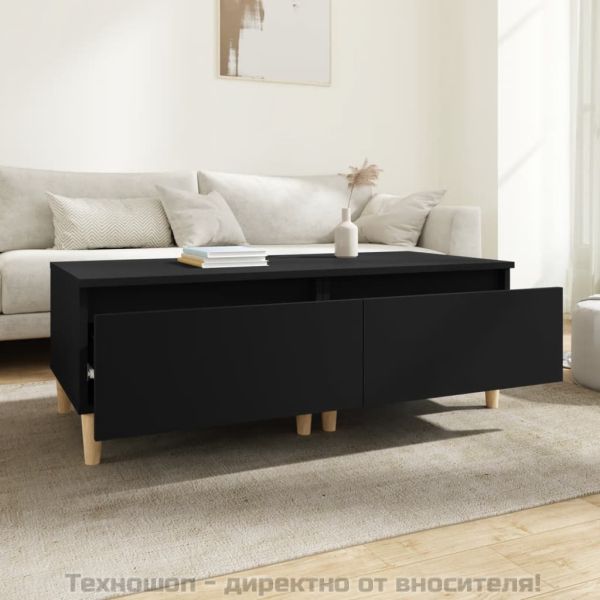 Странични маси, 2 бр, черни, 50x46x35 см, инженерно дърво