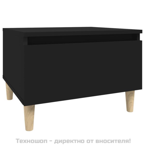 Странични маси, 2 бр, черни, 50x46x35 см, инженерно дърво