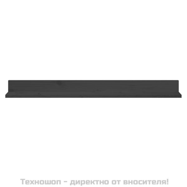 Стенни рафтове, 2 бр, сиви, 110x11x9 см масивно борово дърво