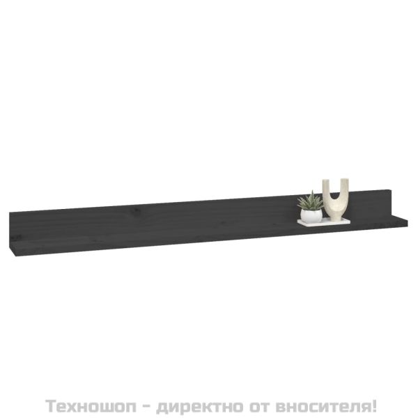 Стенни рафтове, 2 бр, сиви, 110x11x9 см масивно борово дърво