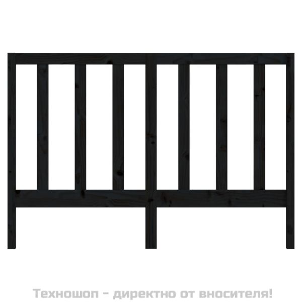 Горна табла за легло, черна, 146x4x100 см, бор масив